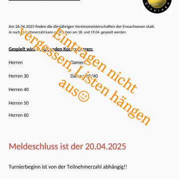 Unsere Saisoneröffnung wartet auf Anmeldungen